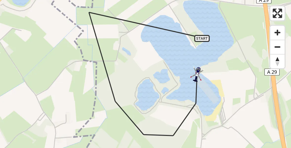Flugroute Polizeihubschrauber Rastede - Rastede, 13 Juli 2026, 06:20