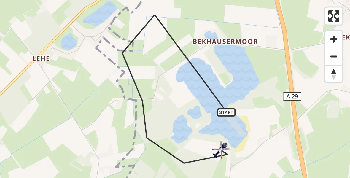 Flugroute Polizeihubschrauber Rastede - Rastede, 13 Juli 2026, 06:24