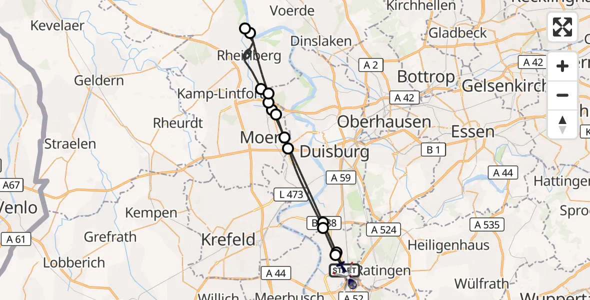 Flugroute Polizeihubschrauber Düsseldorf Flughafen - Düsseldorf Flughafen, 13 Juli 2026, 07:02