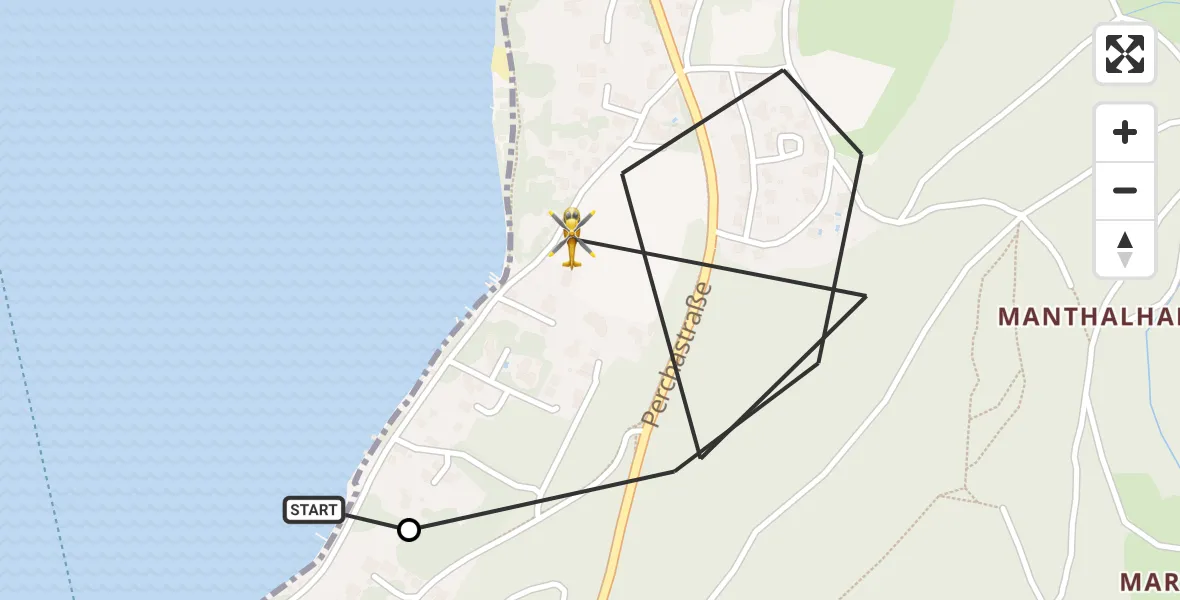 Flugroute Rettungshubschrauber Starnberger See - Berg, 13 Juli 2026, 08:09