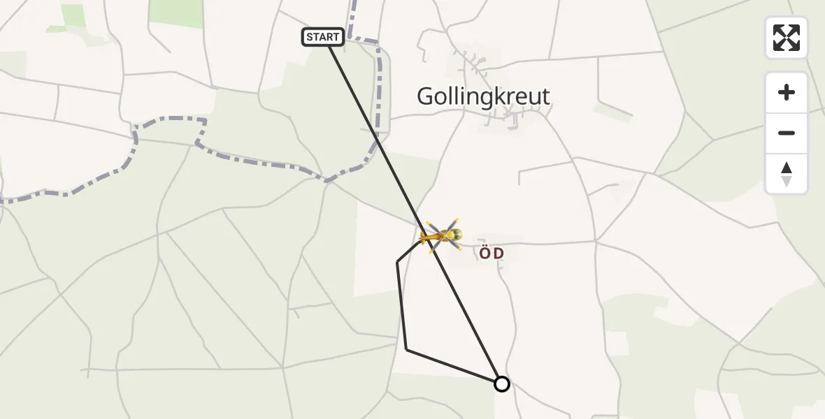 Flugroute Rettungshubschrauber Pöttmes - Schrobenhausen, 13 Juli 2026, 09:11