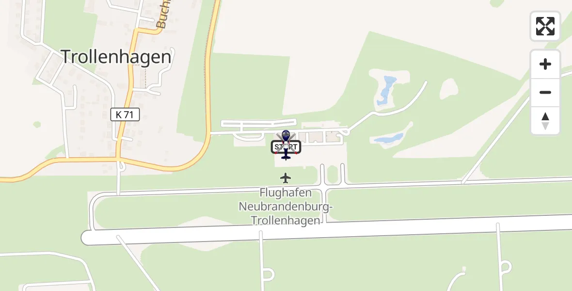 Flugroute Polizeihubschrauber Neubrandenburg Trollenhagen Flughafen - Neubrandenburg Trollenhagen Flughafen, 13 Juli 2026, 09:22