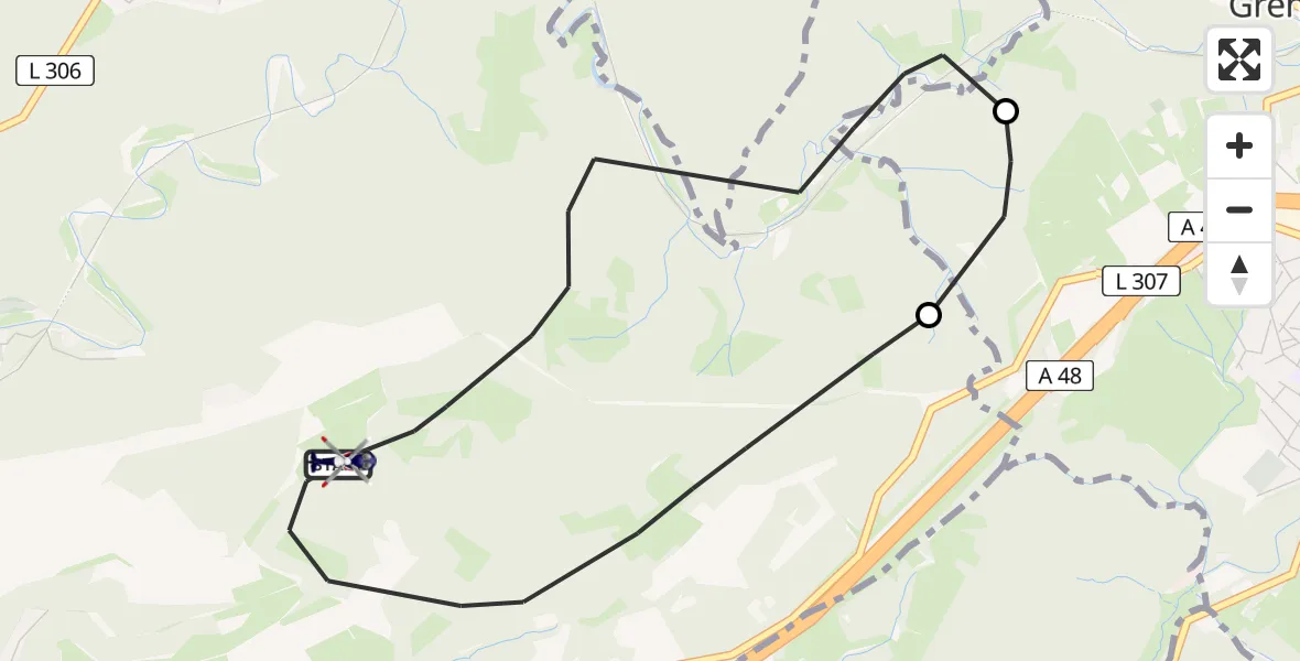 Flugroute Polizeihubschrauber Bendorf - Bendorf, 13 Juli 2026, 10:11
