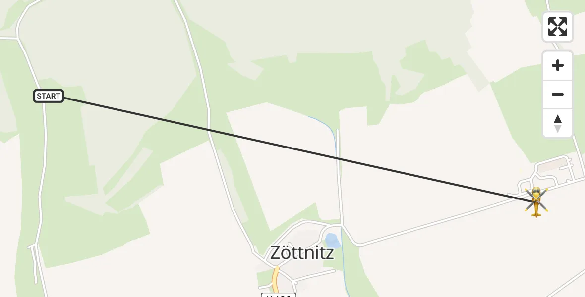 Flugroute Rettungshubschrauber Schlöben - Schlöben, 13 Juli 2026, 10:31