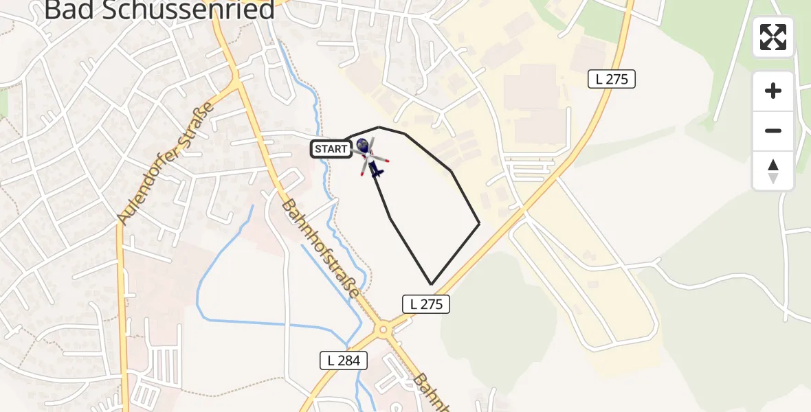 Flugroute Polizeihubschrauber Bad Schussenried - Bad Schussenried, 13 Juli 2026, 14:57