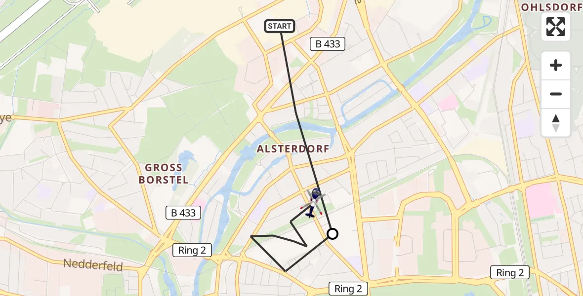 Flugroute Polizeihubschrauber Hamburg Helmut Schmidt Flughafen - Hamburg, 14 Juli 2026, 05:07