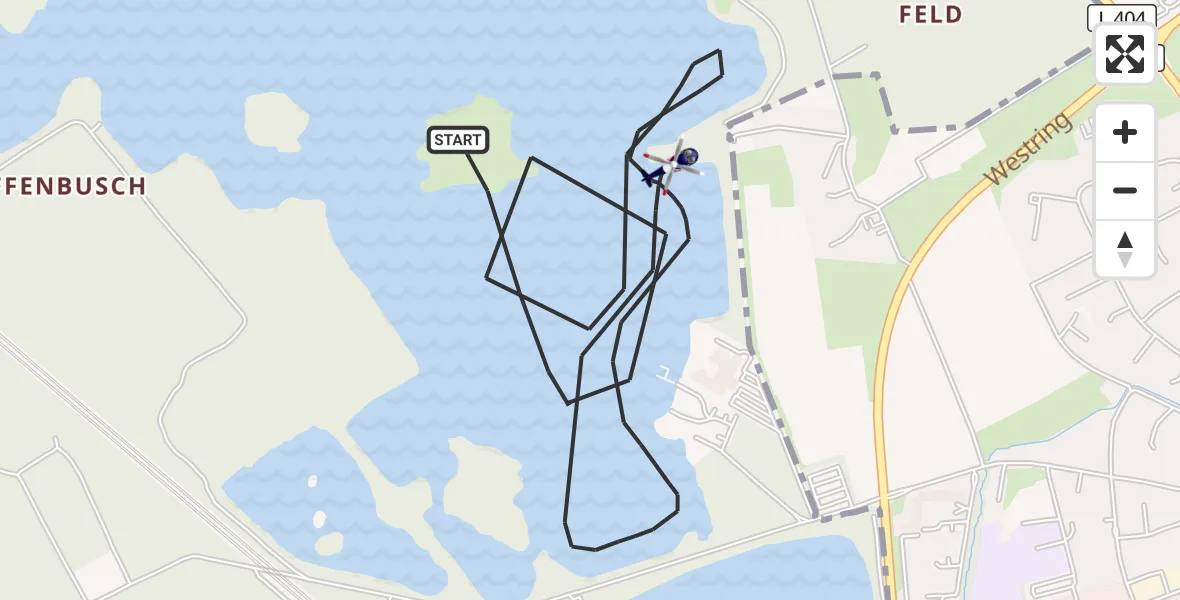 Flugroute Polizeihubschrauber Düsseldorf - Düsseldorf, 14 Juli 2026, 05:32