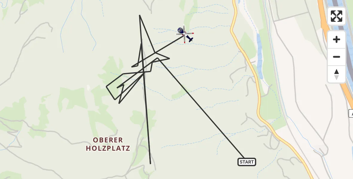Flugroute Polizeihubschrauber Oberaudorf - Oberaudorf, 14 Juli 2026, 07:44