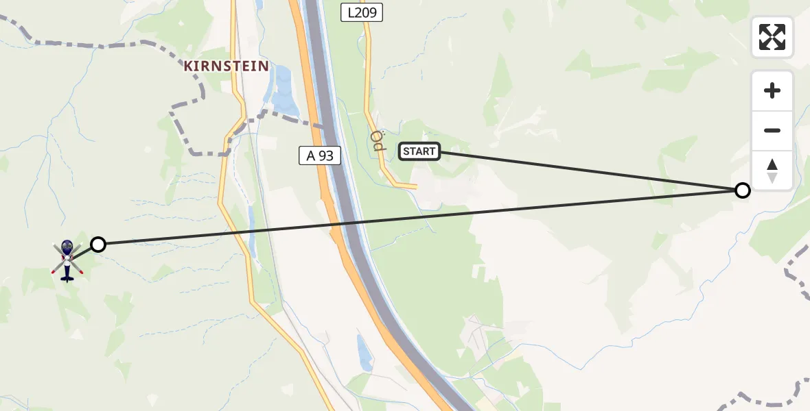 Flugroute Polizeihubschrauber Oberaudorf - Oberaudorf, 14 Juli 2026, 08:34