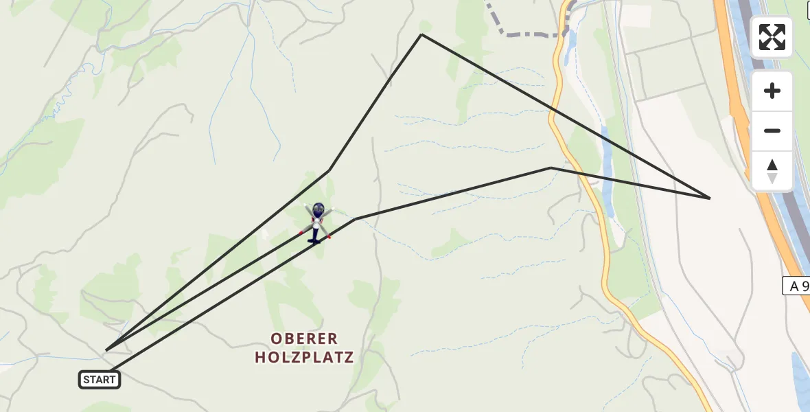 Flugroute Polizeihubschrauber Oberaudorf - Oberaudorf, 14 Juli 2026, 08:38
