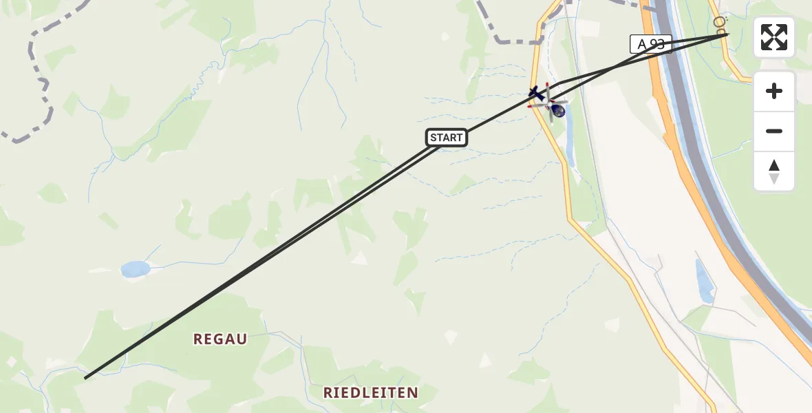 Flugroute Polizeihubschrauber Oberaudorf - Oberaudorf, 14 Juli 2026, 08:46