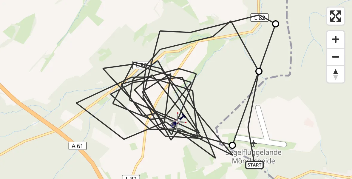 Flugroute Polizeihubschrauber Mönchsheide Segelflugfeld - Sinzig, 14 Juli 2026, 08:52