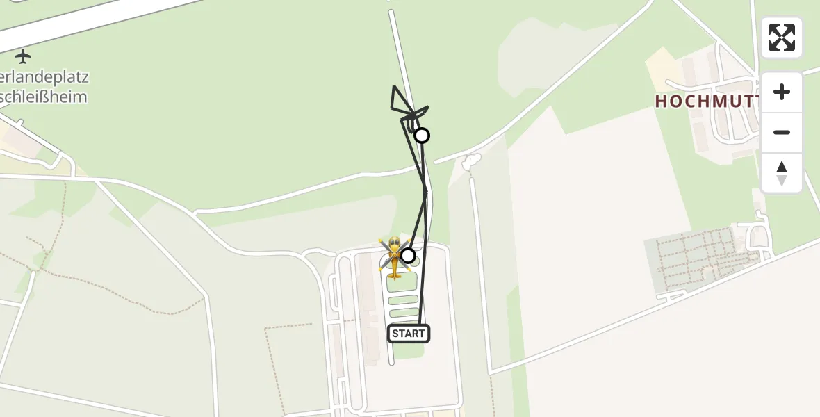 Flugroute Rettungshubschrauber Oberschleißheim - Oberschleißheim, 14 Juli 2026, 09:15