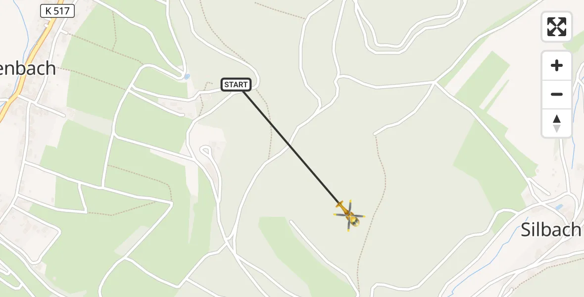 Flugroute Rettungshubschrauber Schleusingen - Schleusingen, 14 Juli 2026, 09:16