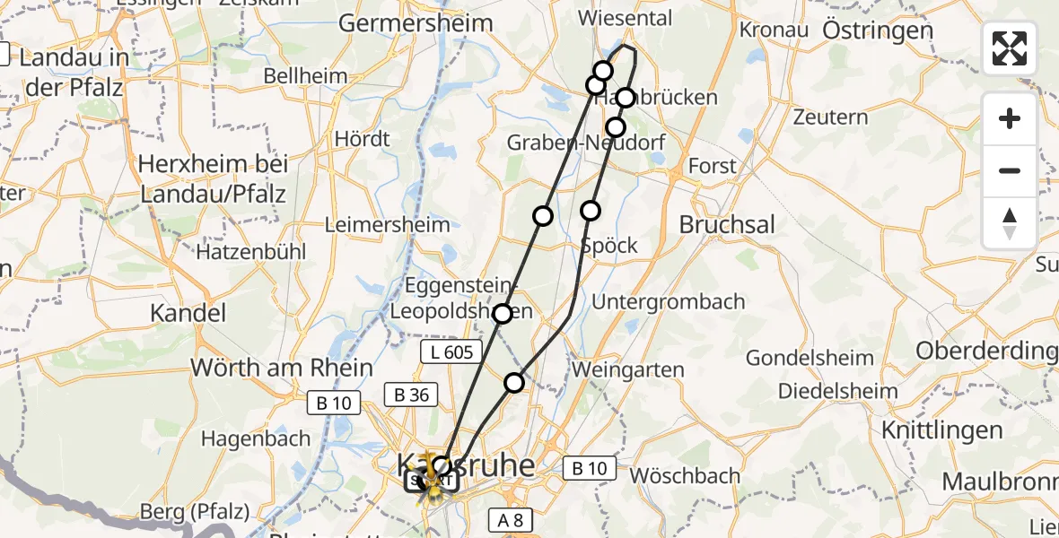 Flugroute Ambulanzhubschrauber Sankt Vincentius Hospital - Sankt Vincentius Hospital, 14 Juli 2026, 09:41