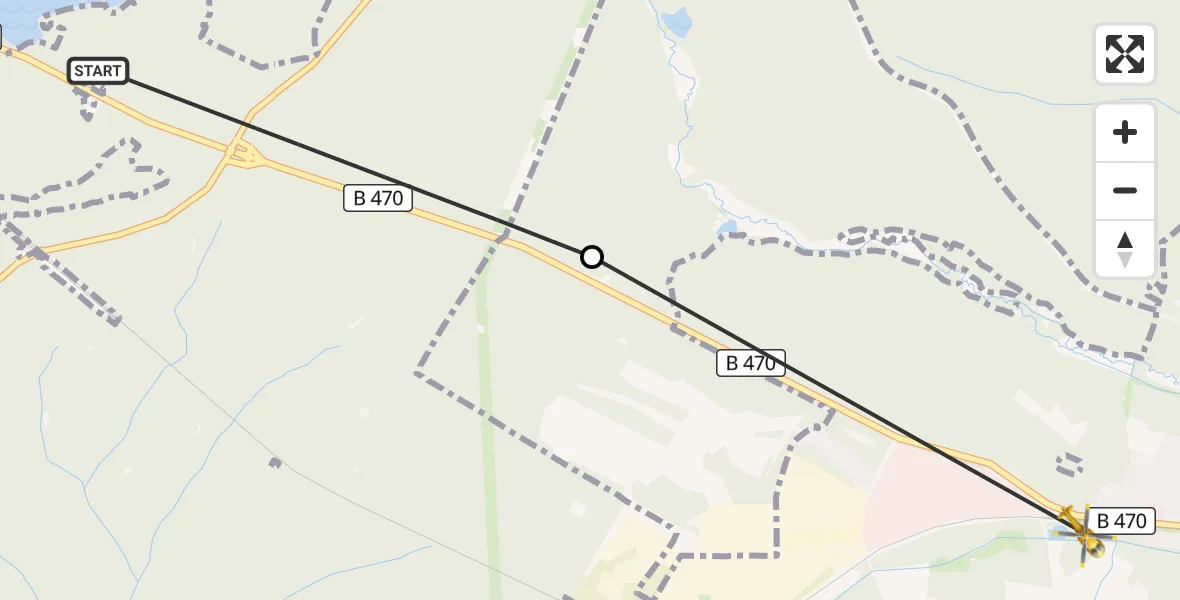 Flugroute Ambulanzhubschrauber Manteler Forst - Weiden i.d.OPf., 14 Juli 2026, 10:00