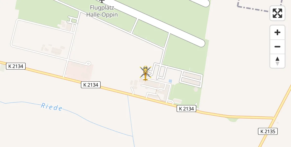 Flugroute Rettungshubschrauber Halle-Oppin Flugplatz - Halle-Oppin Flugplatz, 14 Juli 2026, 10:09