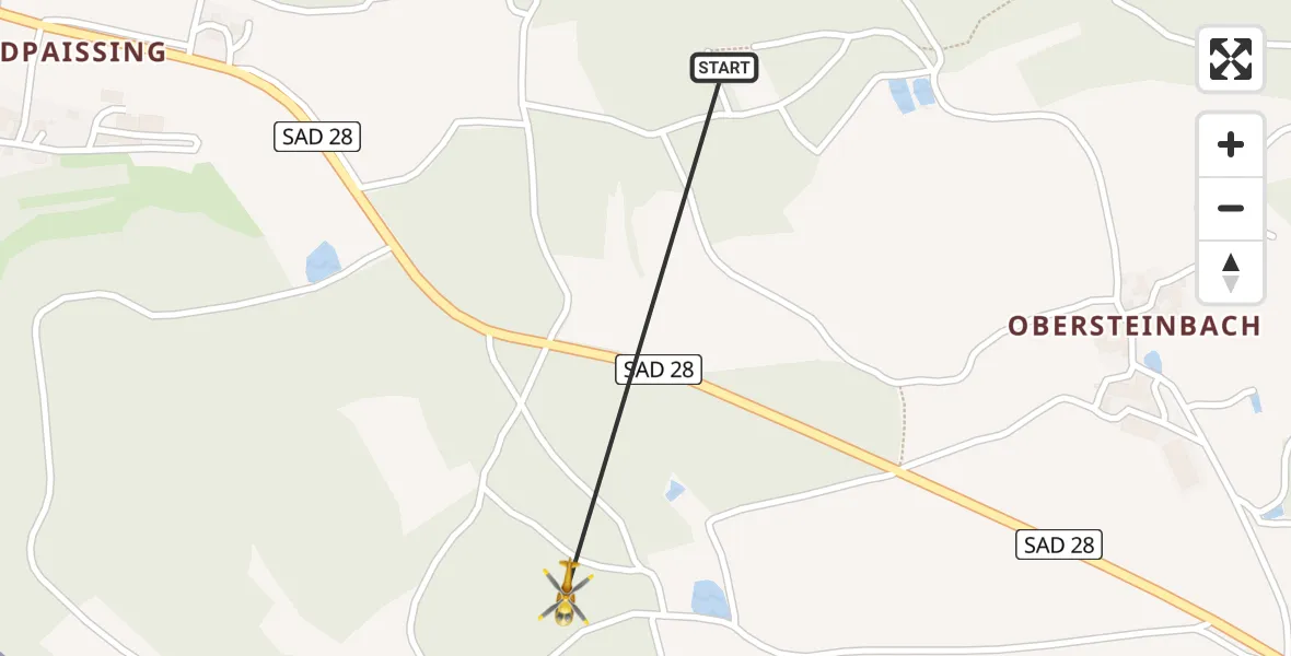 Flugroute Rettungshubschrauber Nabburg - Nabburg, 14 Juli 2026, 11:29