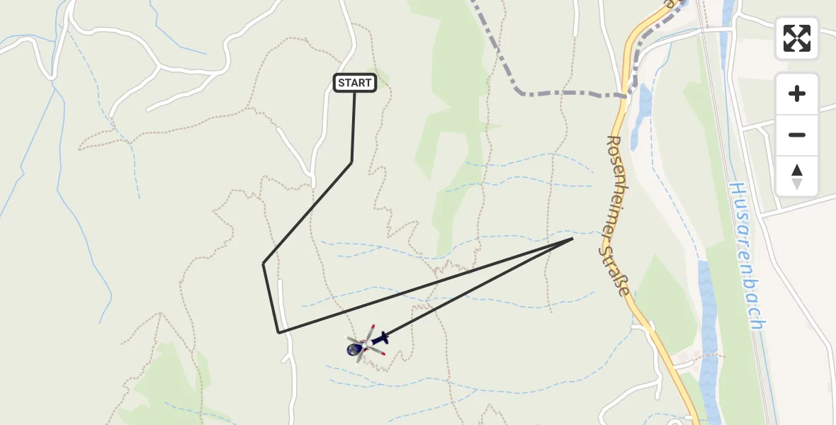 Flugroute Polizeihubschrauber Oberaudorf - Oberaudorf, 14 Juli 2026, 11:57