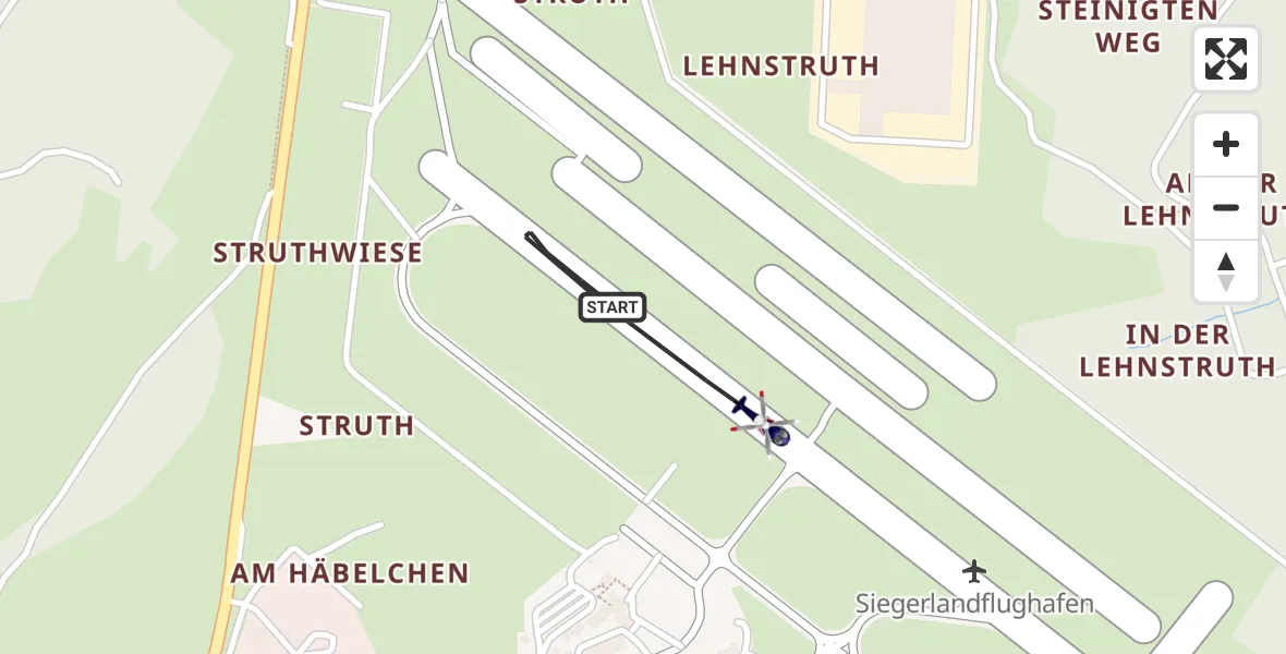 Flugroute Polizeihubschrauber Siegerland Flughafen - Siegerland Flughafen, 14 Juli 2026, 12:01