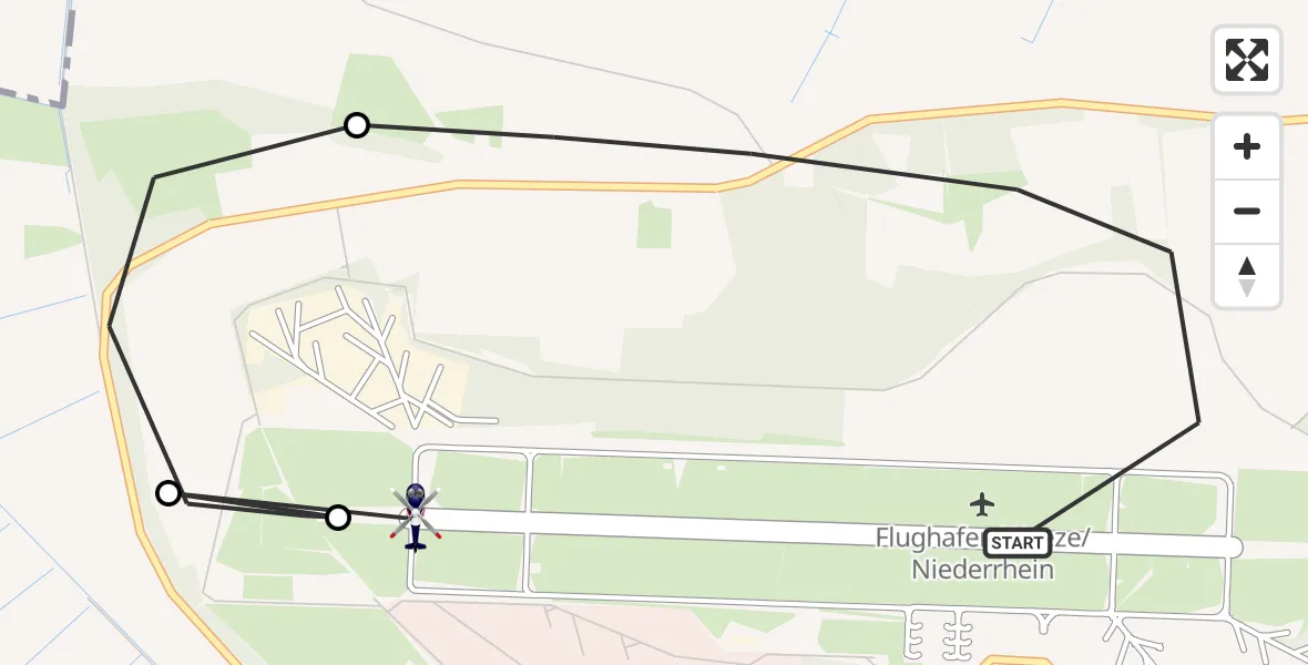 Flugroute Polizeihubschrauber Weeze Flughafen - Weeze Flughafen, 14 Juli 2026, 12:20