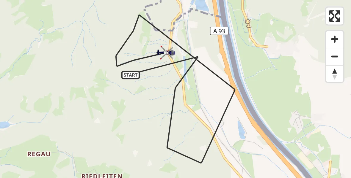 Flugroute Polizeihubschrauber Oberaudorf - Oberaudorf, 14 Juli 2026, 12:20