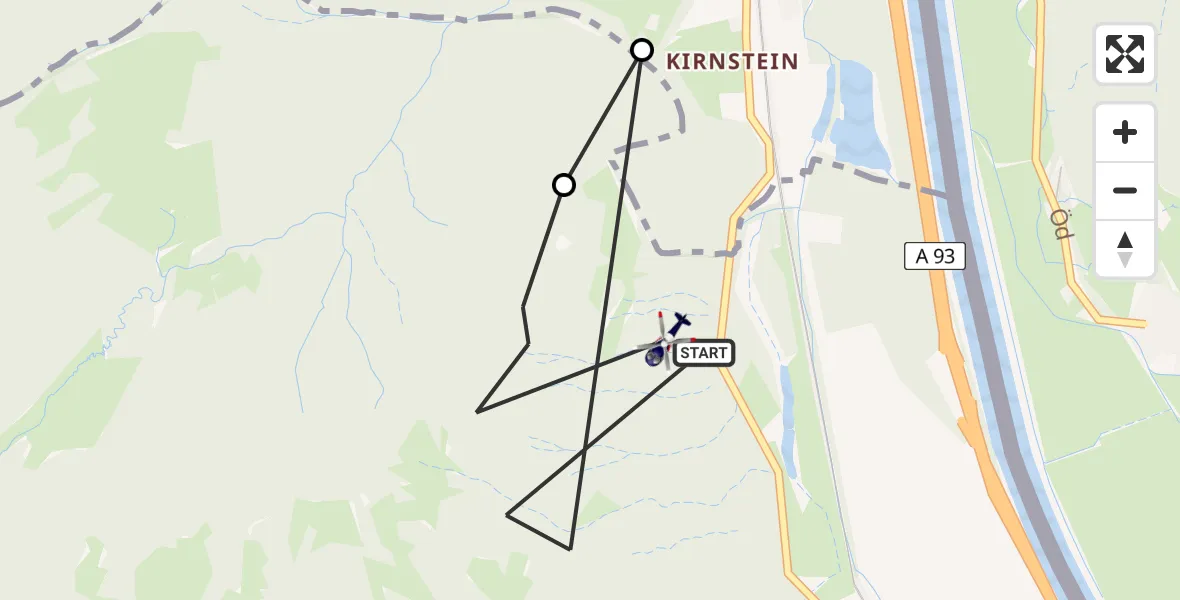 Flugroute Polizeihubschrauber Oberaudorf - Oberaudorf, 14 Juli 2026, 12:28