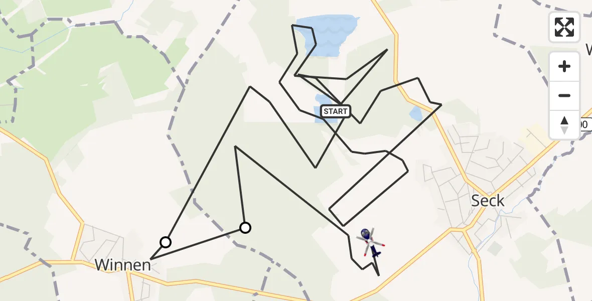 Flugroute Polizeihubschrauber Seck - Seck, 14 Juli 2026, 14:28