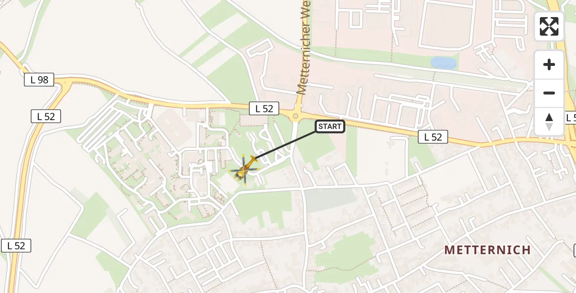 Flugroute Rettungshubschrauber Koblenz - Koblenz, 14 Juli 2026, 16:19