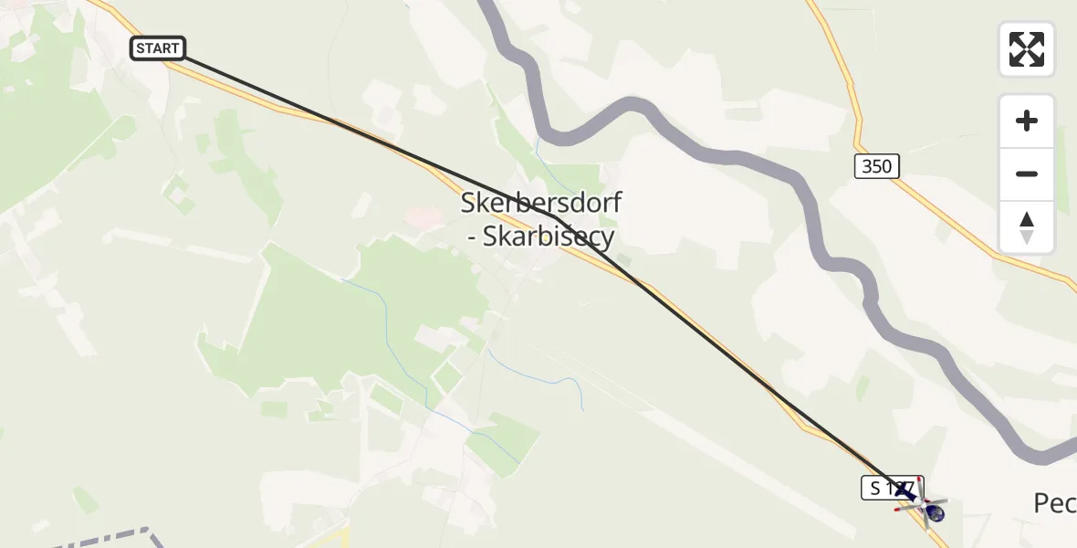 Flugroute Polizeihubschrauber Krauschwitz i.d.O.L. - Krauschwitz i.d.O.L., 14 Juli 2026, 18:22