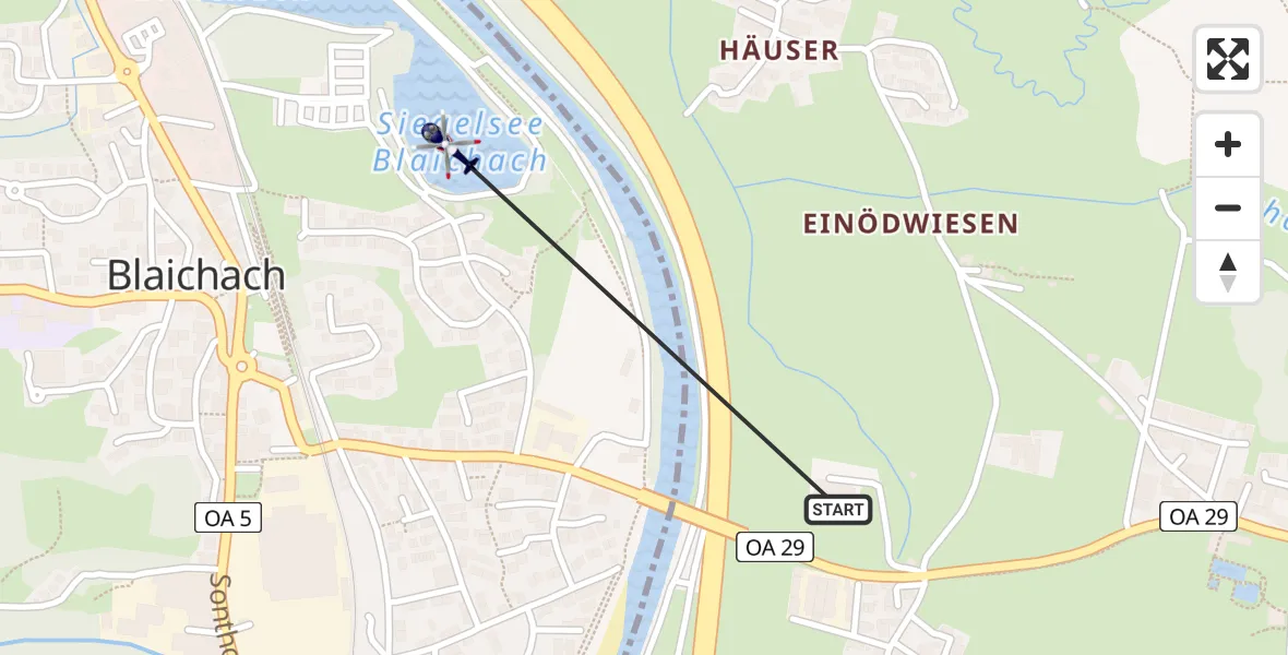 Flugroute Polizeihubschrauber Burgberg i.Allgäu - Blaichach, 14 Juli 2026, 18:24