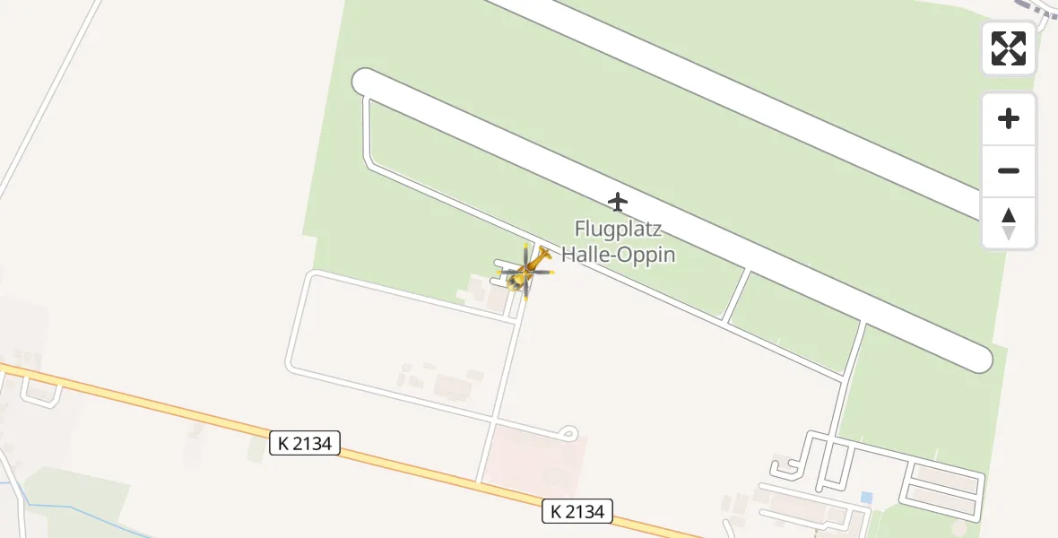 Flugroute Rettungshubschrauber Halle-Oppin Flugplatz - Halle-Oppin Flugplatz, 14 Juli 2026, 19:43