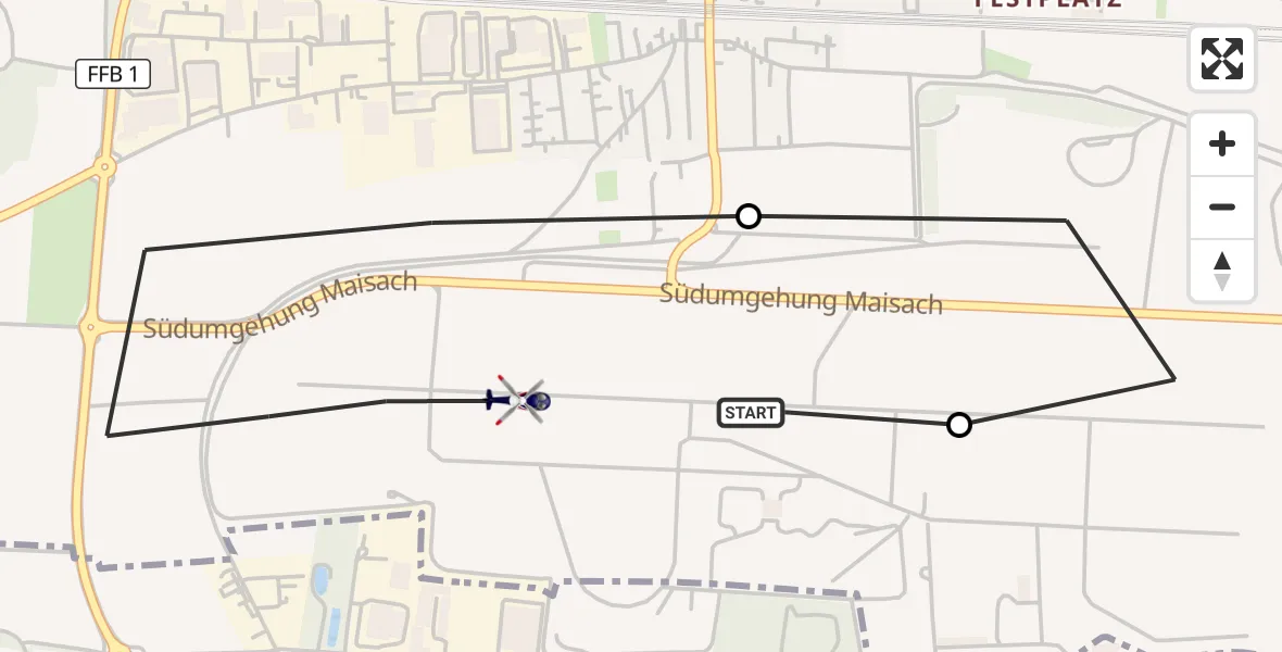 Flugroute Polizeihubschrauber Maisach - Maisach, 14 Juli 2026, 20:06