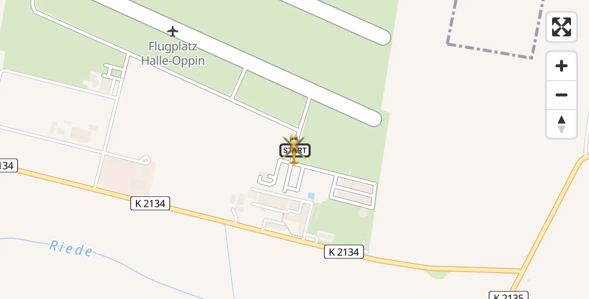 Flugroute Rettungshubschrauber Halle-Oppin Flugplatz - Halle-Oppin Flugplatz, 15 Juli 2026, 07:07