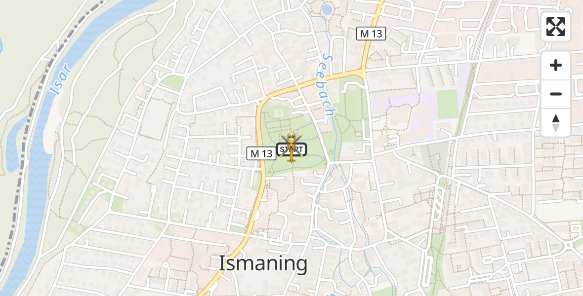 Flugroute Rettungshubschrauber Ismaning - Ismaning, 15 Juli 2026, 07:18