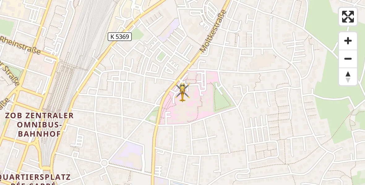 Flugroute Rettungshubschrauber Offenburg - Offenburg, 15 Juli 2026, 08:11