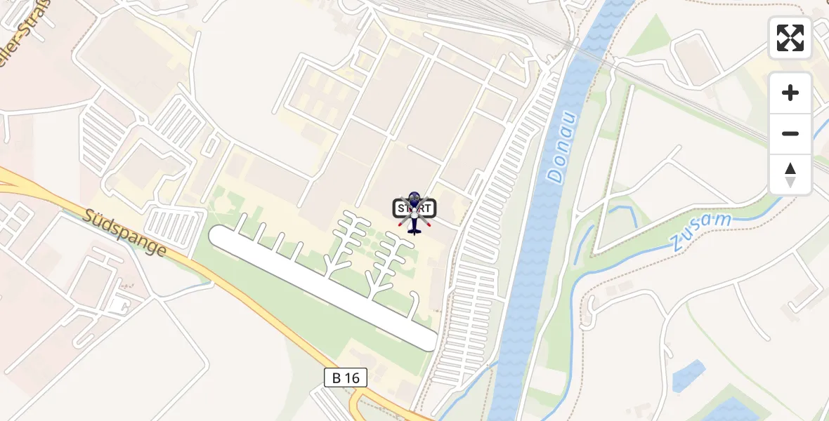 Flugroute Polizeihubschrauber Donauwörth Hubschrauberlandeplatz - Donauwörth Hubschrauberlandeplatz, 15 Juli 2026, 08:12