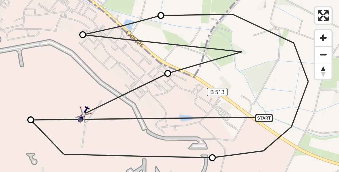 Flugroute Polizeihubschrauber Gütersloh - Gütersloh Militärflugplatz, 15 Juli 2026, 08:12