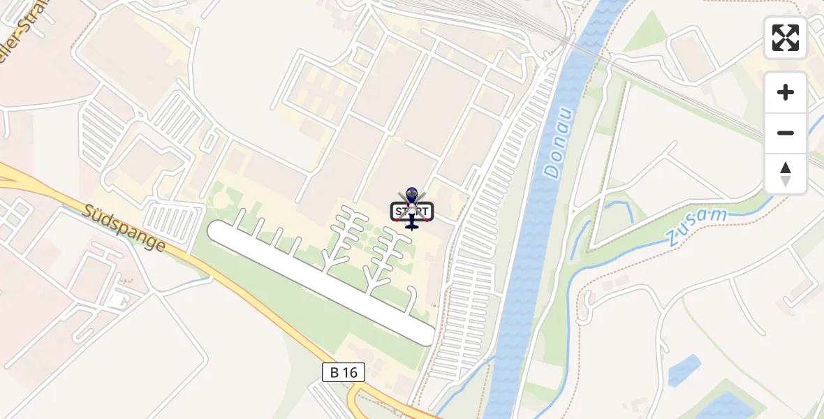 Flugroute Polizeihubschrauber Donauwörth Hubschrauberlandeplatz - Donauwörth Hubschrauberlandeplatz, 15 Juli 2026, 08:15