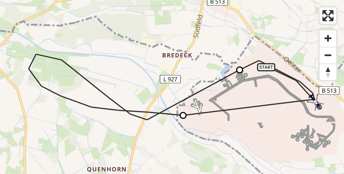 Flugroute Polizeihubschrauber Gütersloh - Gütersloh, 15 Juli 2026, 08:32