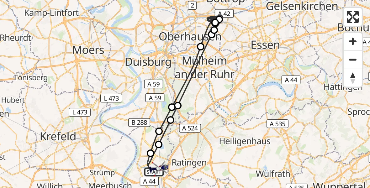 Flugroute Polizeihubschrauber Düsseldorf Flughafen - Düsseldorf Flughafen, 15 Juli 2026, 08:34
