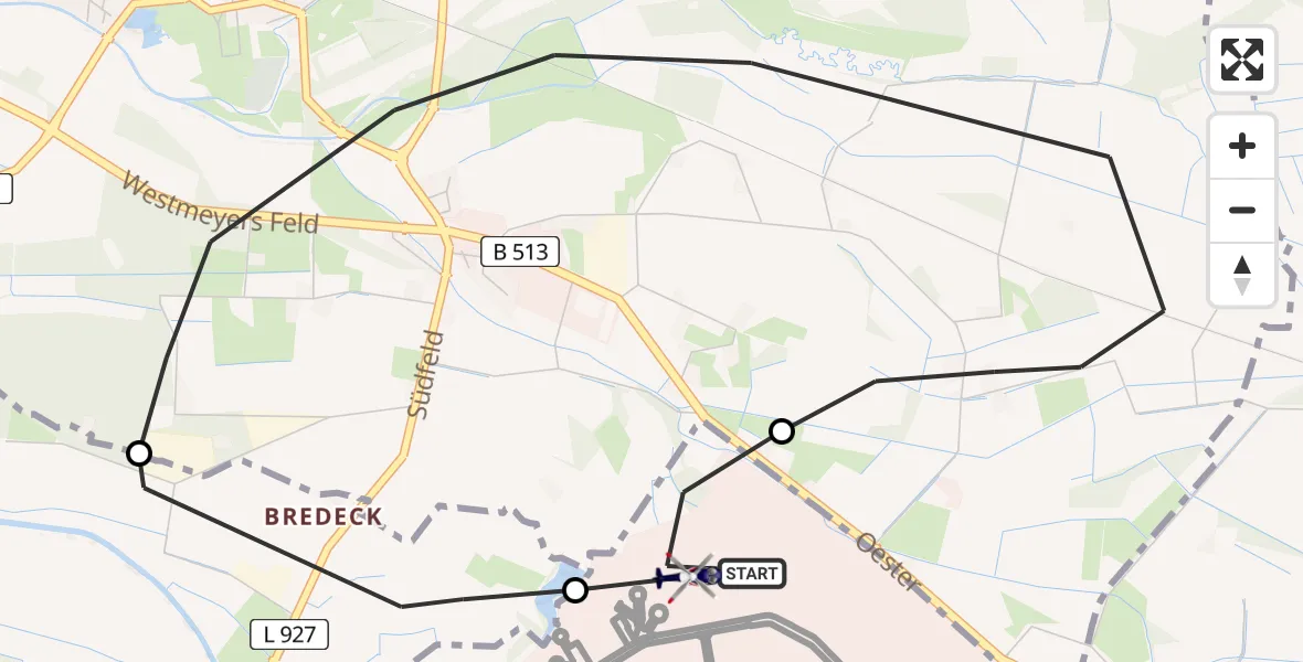 Flugroute Polizeihubschrauber Gütersloh - Gütersloh, 15 Juli 2026, 09:02