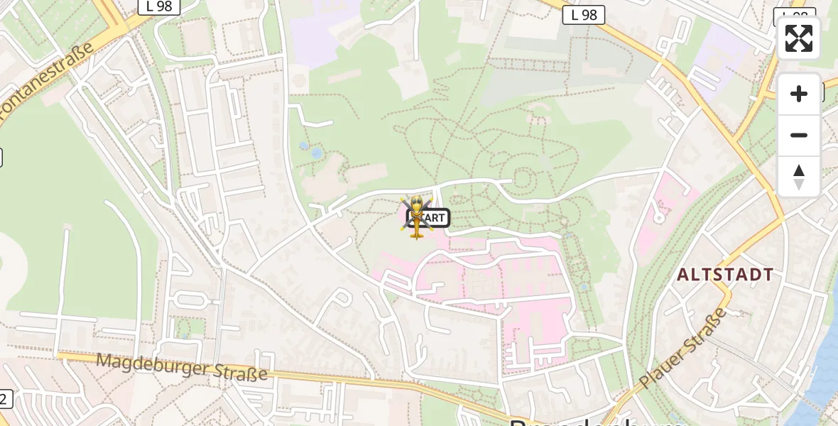 Flugroute Rettungshubschrauber Brandenburg an der Havel - Brandenburg an der Havel, 15 Juli 2026, 10:17