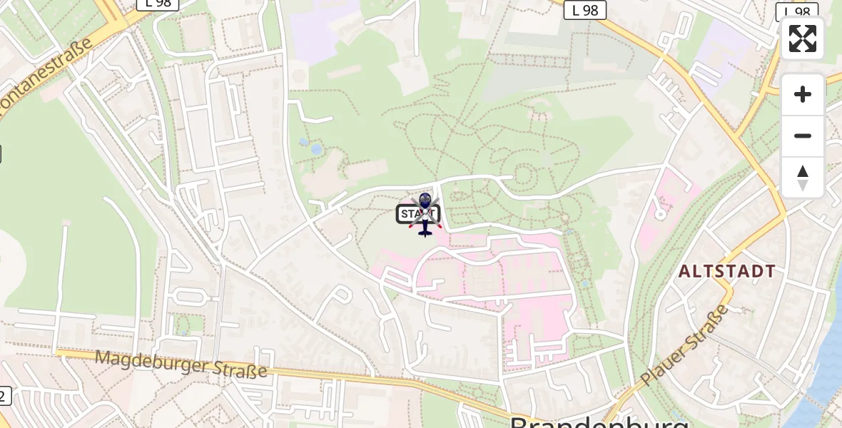 Flugroute Polizeihubschrauber Brandenburg an der Havel - Brandenburg an der Havel, 15 Juli 2026, 10:21