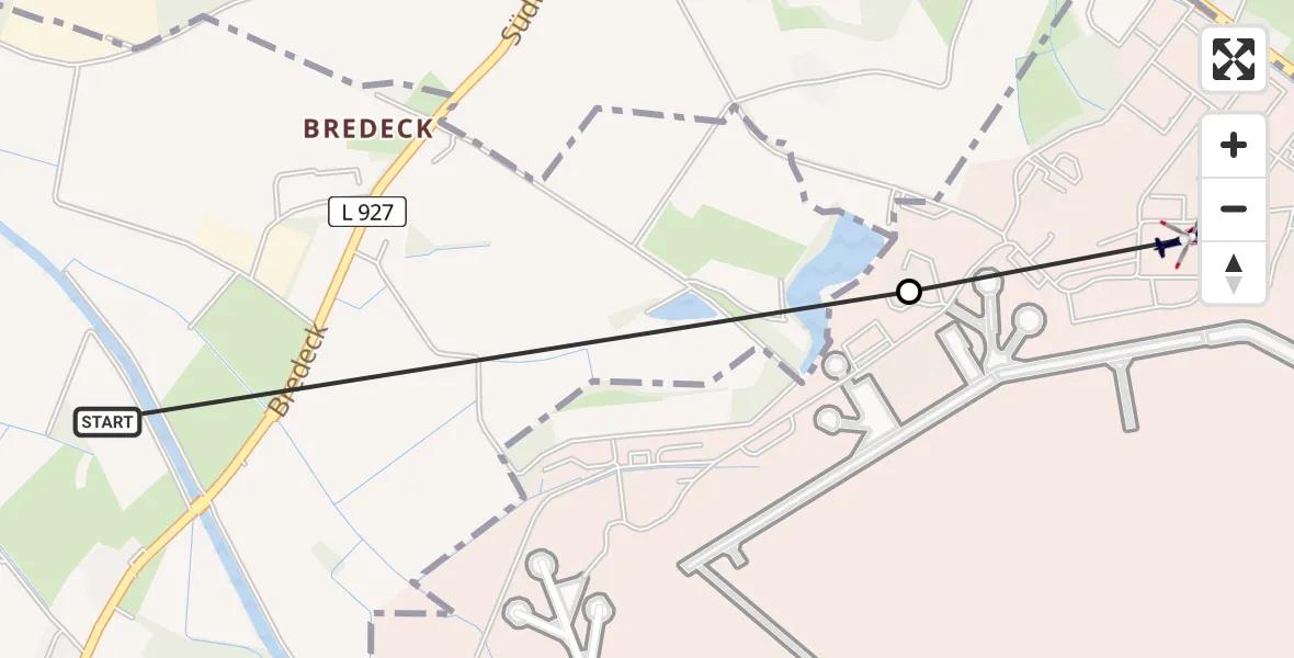 Flugroute Polizeihubschrauber Herzebrock-Clarholz - Gütersloh, 15 Juli 2026, 10:30