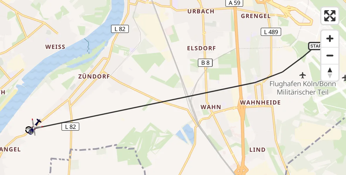 Flugroute Polizeihubschrauber Köln Bonn Flughafen - Köln, 15 Juli 2026, 10:32