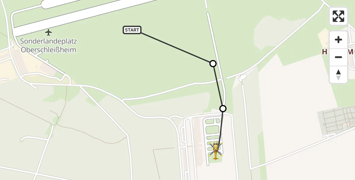 Flugroute Rettungshubschrauber Schleissheim Flugplatz - Oberschleißheim, 15 Juli 2026, 12:01
