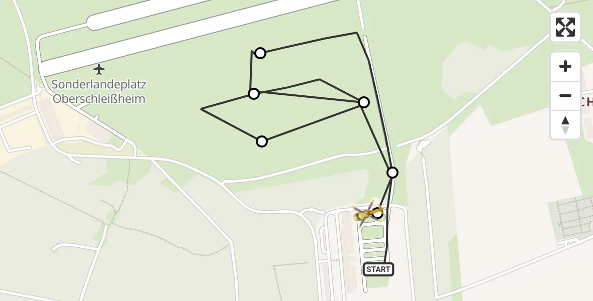 Flugroute Rettungshubschrauber Oberschleißheim - Oberschleißheim, 15 Juli 2026, 12:06