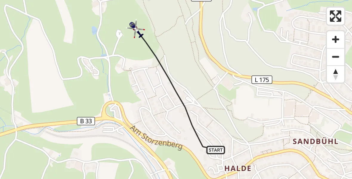 Flugroute Polizeihubschrauber St. Georgen im Schwarzwald - St. Georgen im Schwarzwald, 15 Juli 2026, 15:08