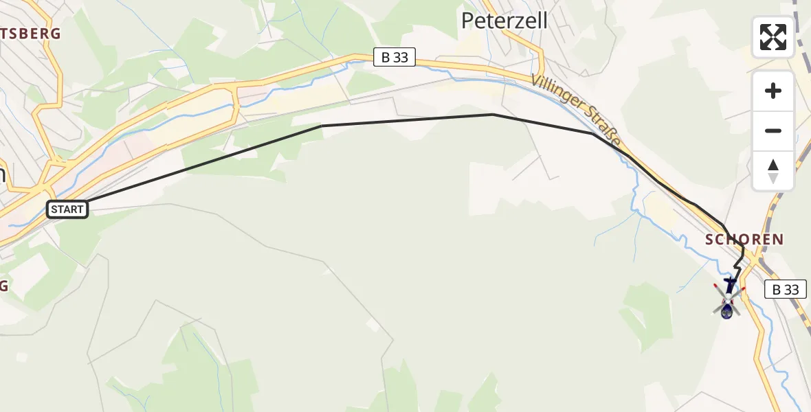 Flugroute Polizeihubschrauber St. Georgen im Schwarzwald - St. Georgen im Schwarzwald, 15 Juli 2026, 15:34